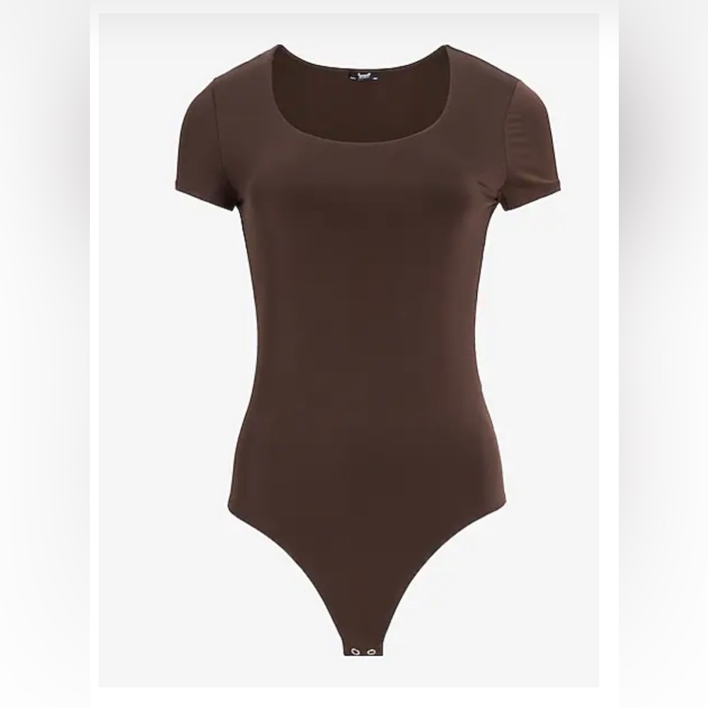 Body Contour Double Layer Scoop Neck Thong Bodysuit